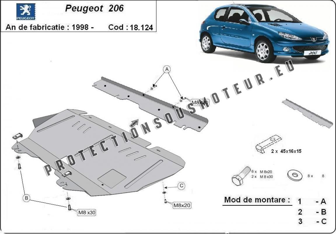 Cache moteur pour Peugeot 206 1.4 HDi - Slugauto