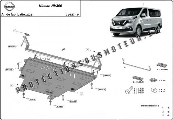 Cache sous moteur et de la boîte de vitesse Nissan NV300