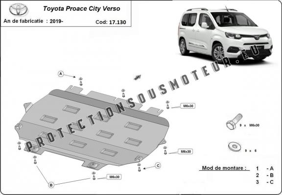 Cache sous moteur et de la boîte de vitesse Toyota Proace City Verso